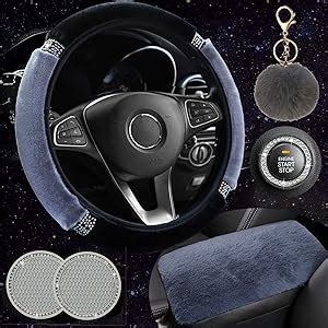 Amazon Sets Pieces Fluffy Steering Wheel Cover Set For Women