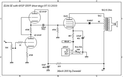 Schematic For A Single Ended Tube 12AX7 EL84 R Diytubes 43 OFF