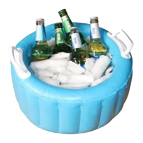 Inflatable Beer Cooler Bucket Pool Float Summer Water Party Air Float