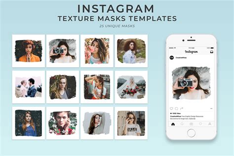 25 Free Textured Instagram Mask PSD Templates - Free