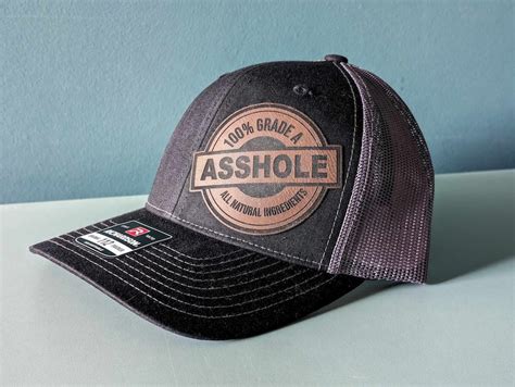 Certified Asshole Hat Richardson 112 Leatherette Patch Trucker Hat