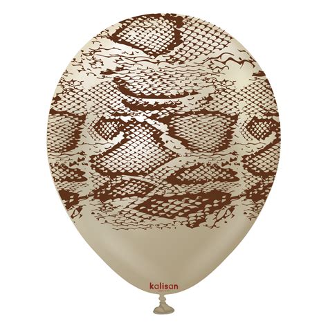 Balony lateksowe Safari Snake Mirror White Gold wąż 30 cm 25 szt