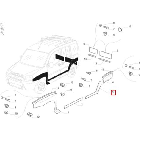 Friso Moldura Porta Traseira Direita Fiat Doblo Autorizada Pecas