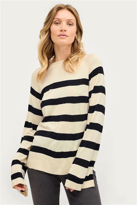 Gina Tricot Tröja Basic Fine Knit Sweater Vit Stickade Tröjor