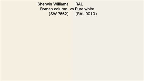 Sherwin Williams Roman Column Sw 7562 Vs Ral Pure White Ral 9010