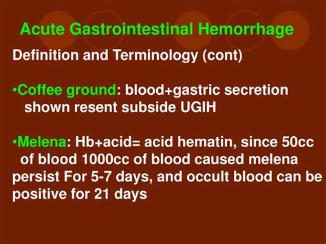 Ppt Acute Gastrointestinal Hemorrhage Powerpoint Presentation Free