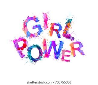 Girl Power Vector Inscription Splash Paint Stock Vector Royalty Free