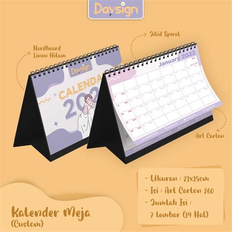 Jual Kalender Meja Kalender Duduk Desk Calendar Kalender Custom