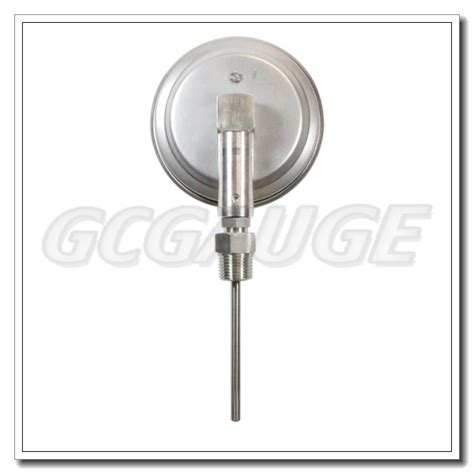 Inch Stainless Steel Bottom Connection Probe Outdoor Dial Bimetallic