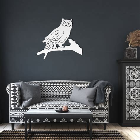 Owl Metal Wall Decor Owl Wall Art for Living Room Farmhouse - Etsy