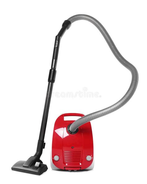 Modern Red Vacuum Cleaner Isolated Stock Photo - Image of dirty, background: 190014092