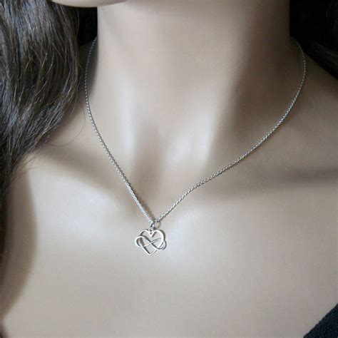 INFINITY Heart Necklace Silver Infinity Heart Necklace Love | Etsy