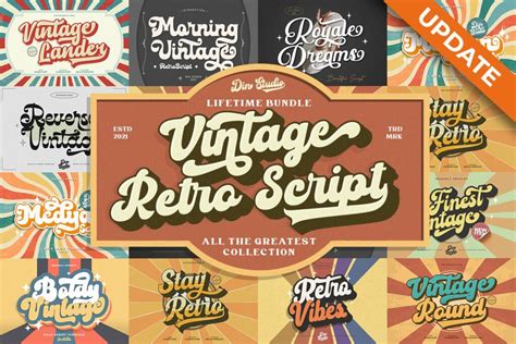 Vintage Retro Script Font Bundle – MasterBundles