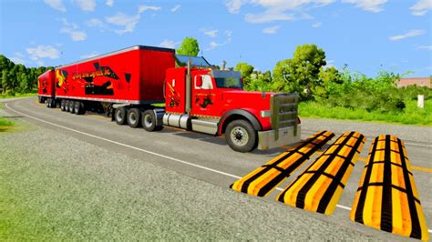 Trucks Vs Speed Bumps 22 BeamNG Drive Car Crash Simulator YouTube