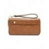 Crosslandy Women Men Rfid Blocking Double Zip Leather Wallet Clutch