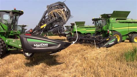 8 John Deere S690 Combines Getting Ready To Cut Wheat YouTube