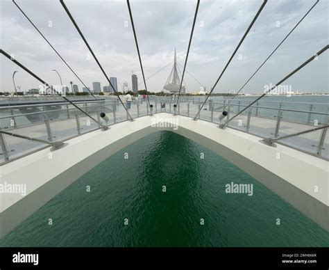 Lusail Bridge Qetaifan Island Lusail Boulevard Qatar Hanging Bridge