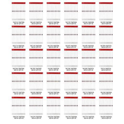 300 stücke 30 Werte 10 stücke 1W Zener Diode Assorted Kit 3V 3 3 V 3