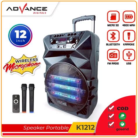 Speaker Aktif Advance K Inci Bluetooth Free Mic Wireles