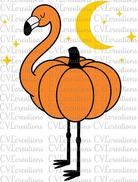 Flamingo Pumpkin Halloween Digital File - Etsy