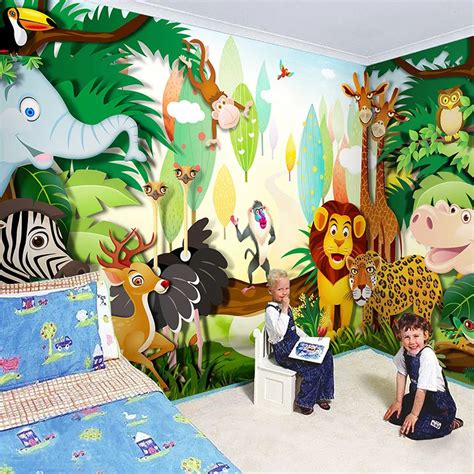 Niestandardowy Dowolny Rozmiar D Cartoon Forest Park Dla Zwierz T