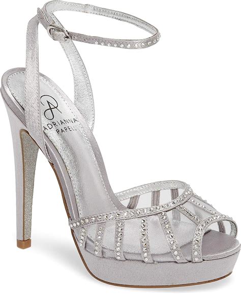 Adrianna Papell Simone Crystal Embellished Platform Sandal Silver