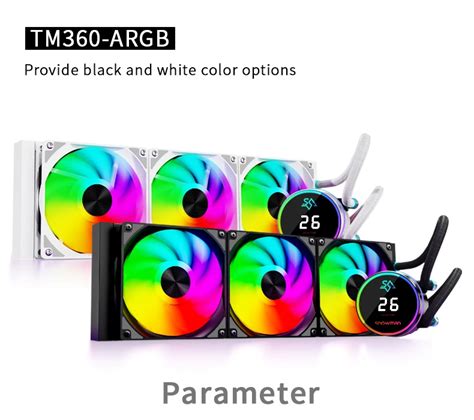 Snowman 360mm Liquid Cpu Cooler Water Pump Cooling Argb Cpu Fan With Temperature Display Screen