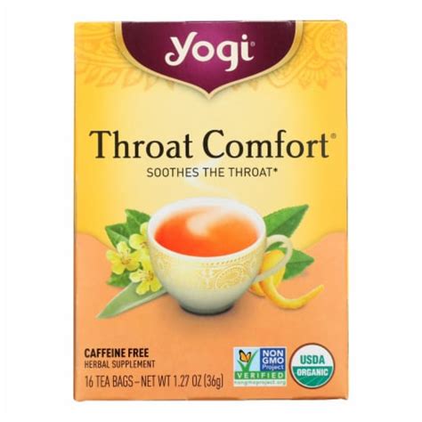 Yogi Organic Throat Comfort Herbal Tea 16 Tea Bags Case Of 6 6