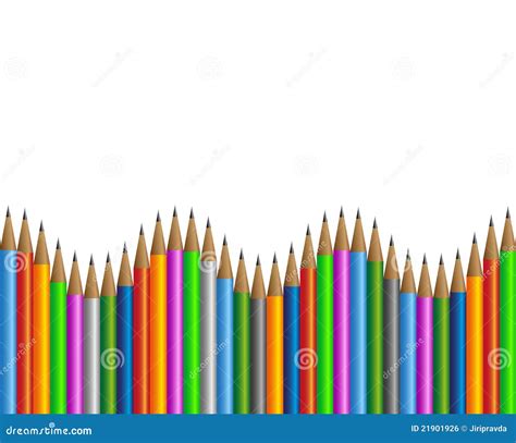 Colored Pencils Frame Stock Vector Illustration Of Creative