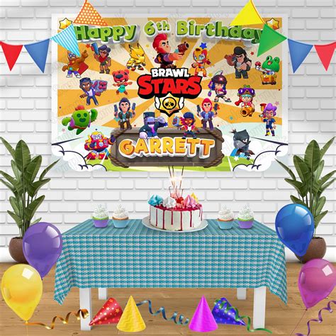 Brawl Stars Birthday Banner Personalized Party Backdrop Decoration X