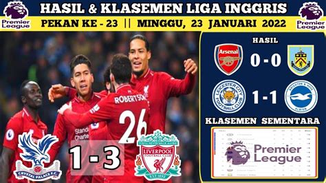 Hasil Liga Inggris Tadi Malam Crystal Palace Vs Liverpool 🔥 Hasil Liga