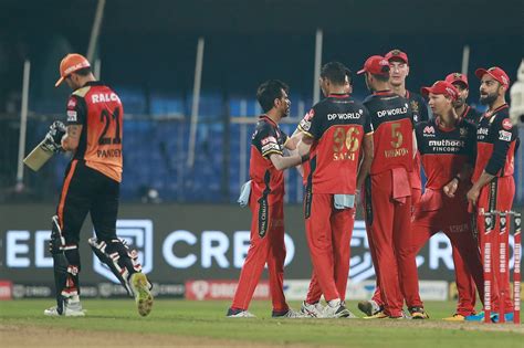 Royal Challengers Bangalore Celebrate The Dismissal Of Manish Pandey