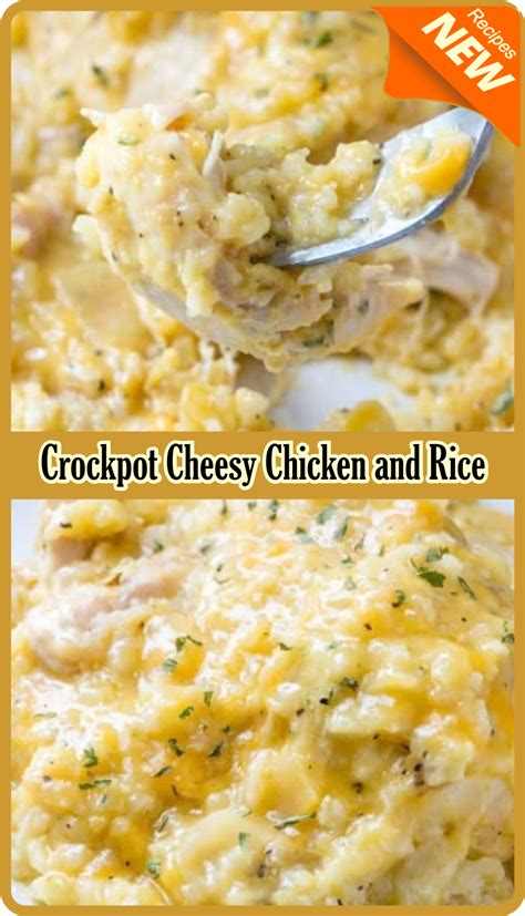 Crockpot Cheesy Chicken And Rice Amzing Food