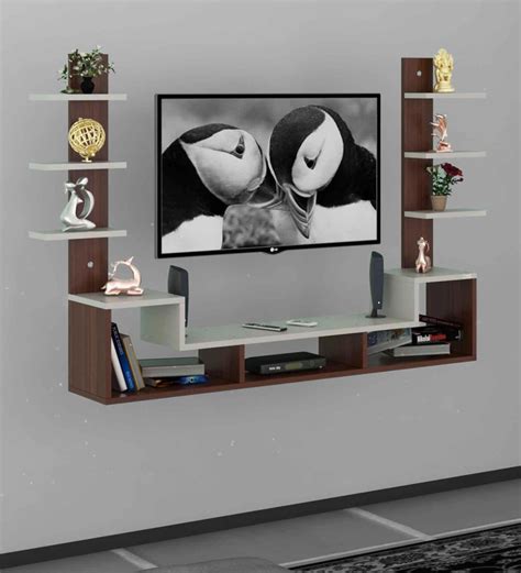 Buy Konrad TV Unit In Classic Walnut Frosty White Finish For TVs Up