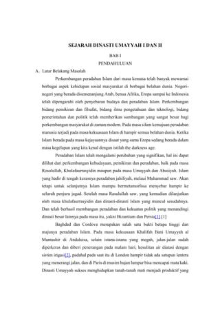 SEJARAH DINASTI UMAYYAH I DAN I JAPAR SADIQ ASSAQAF Docx