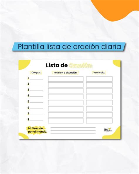 Plantilla Para Oraci N Diaria Gratis Descargable Lista De Oraci N