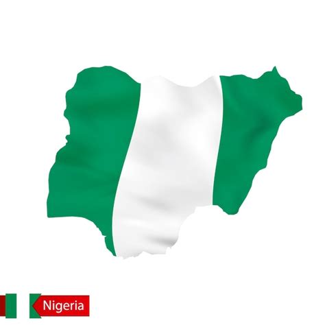 Premium Vector Nigeria Map With Waving Flag Of Country