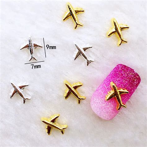 10pcslot 79mm Gold Silver Airplane Aircraft 3d Diy Metal Alloy Nail