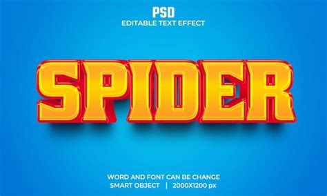 Premium Psd Spider 3d Editable Text Effect Premium Psd With Background