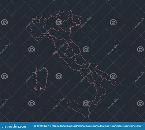 Infographics Itália Map Outline Design Plano Divisão Administrativa