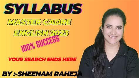 Master Cadre Syllabus By Sheenam Mam Mastercadre