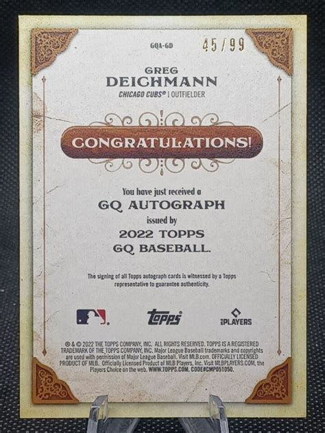 2022 Topps Gypsy Queen Greg Deichmann RC Rookie Card GQA GD Auto Blue