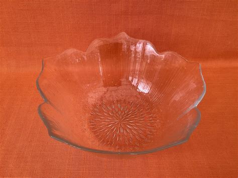 1970s Arcoroc Lotus Glass Fruitsalad Bowl Arcoroc Lotus Fruit Bowl Retro Arcoroc Fruit Bowl