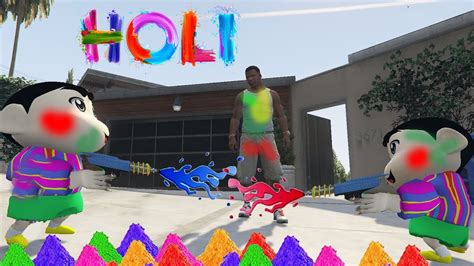 Shinchan Franklin Celebrate Holi With Avengers In GTA 5 YouTube