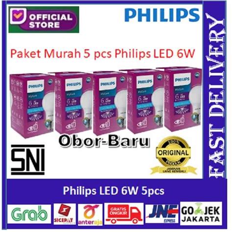 Jual Lampu Led Bulb Bohlam Philips Paket Watt Mycare Pack W