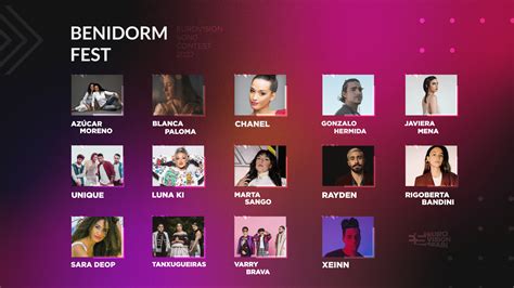 ¡estos Son Los 14 Participantes Del Benidorm Fest 2022 Eurovision