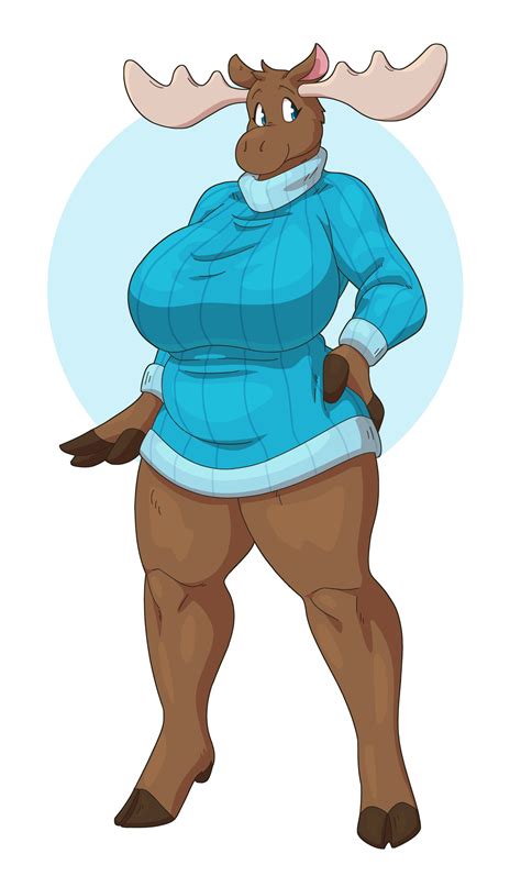 Rule 34 1girls 3 Fingers Anthro Antlers Big Breasts Blue Eyes Blue Sweater Brown Fur