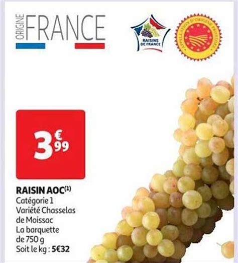 Promo Raisin Aoc Chasselas De Moissac Chez Auchan Icatalogue Fr