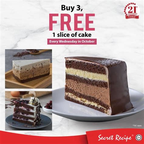 Secret Recipe Buy 3 FREE 1 Slice Of Cake