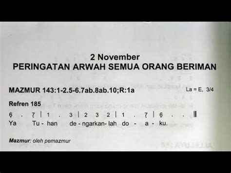 Mazmur Tanggapan Edisi Baru Kamis November Pengenangan Arwah